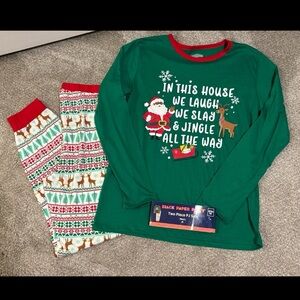 Kids Green Christmas Pajamas